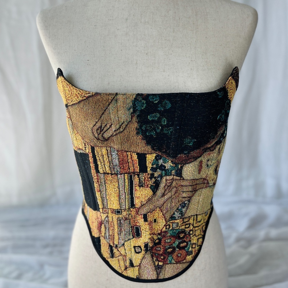 The Kiss Corset - Handmade Corset Top for Women - Art Painting Corset